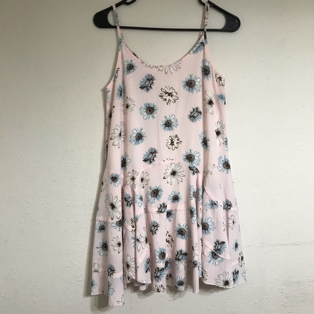 Entro pink floral dress S 100% polyester worn